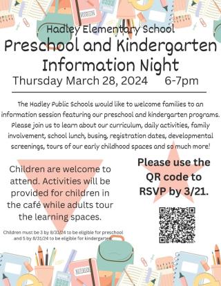 HES Kindergarten and Preschool Parent/Guardian Information Night